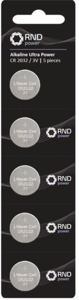 CR2032 3V Coin Cell, pack of 5