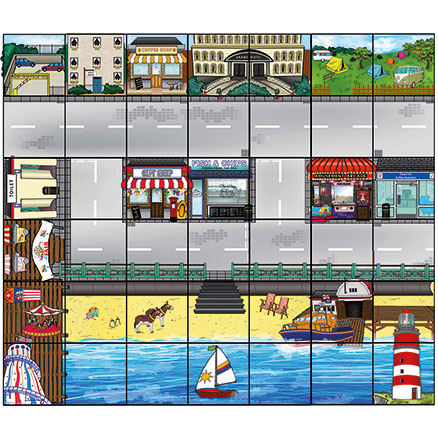 Matte für Bee-Bot "Küstenstadt" 90x105