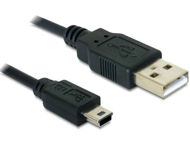 USB2.0 Kabel, A - MiniB, 1m, SW