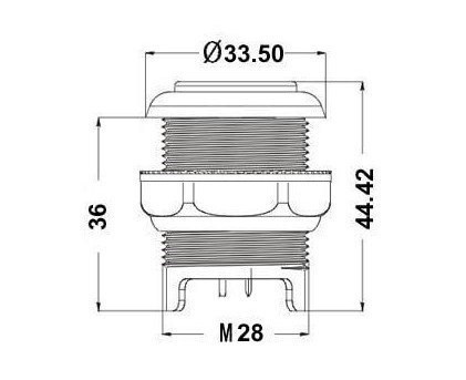 Arcade Push Button 33mm, size