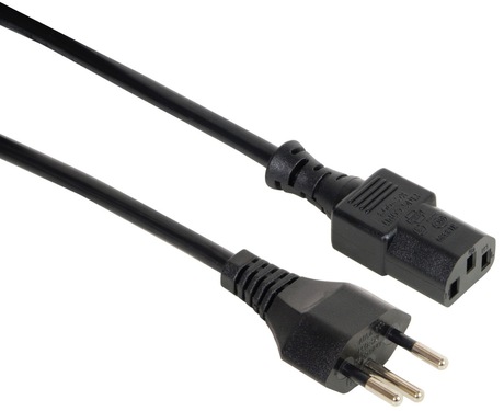 Gerätekabel CH T12 auf C13 - 10A - 1,8m