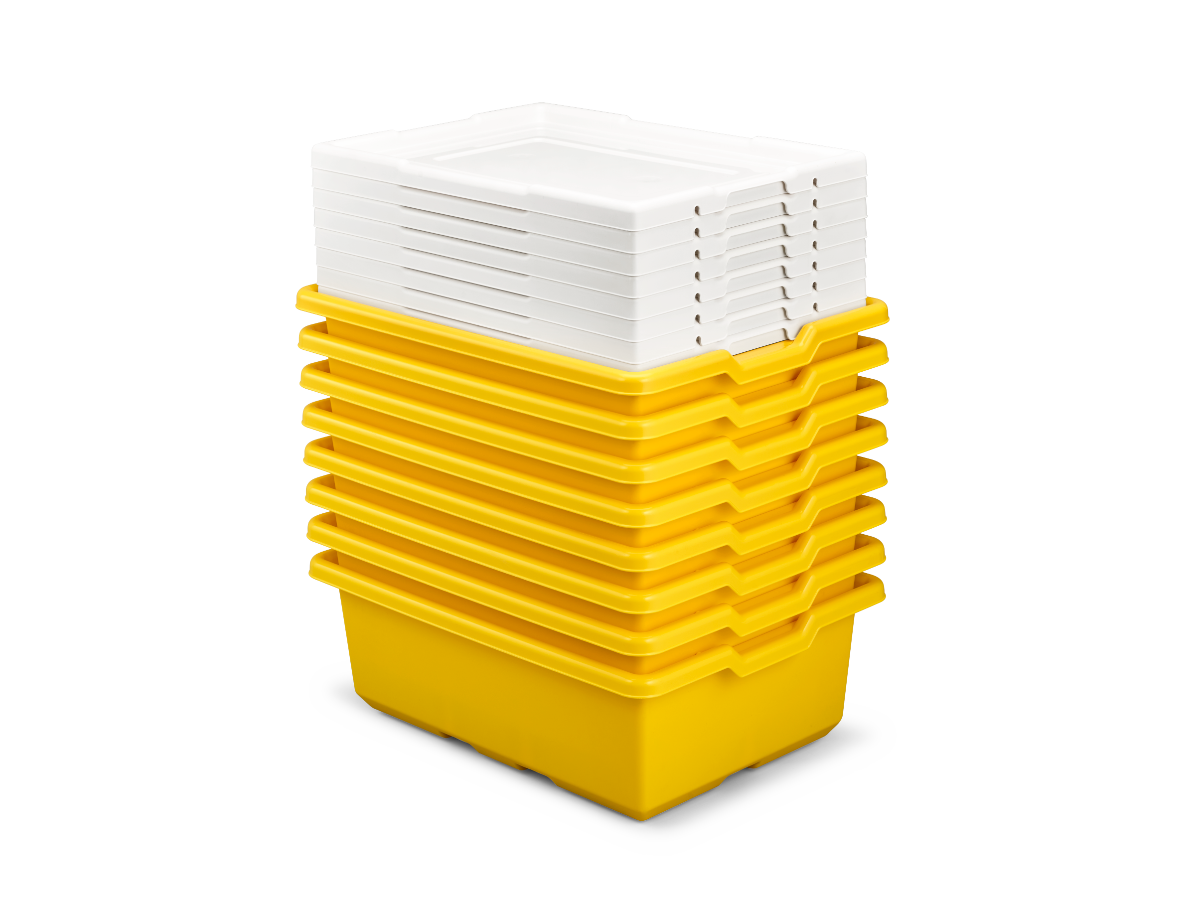Boîte de rangement moyenne, jaune (8 pièces)